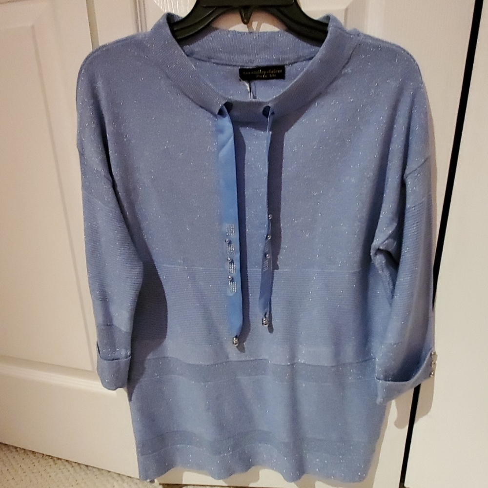 Womens sparkly embellished drawstring sweater